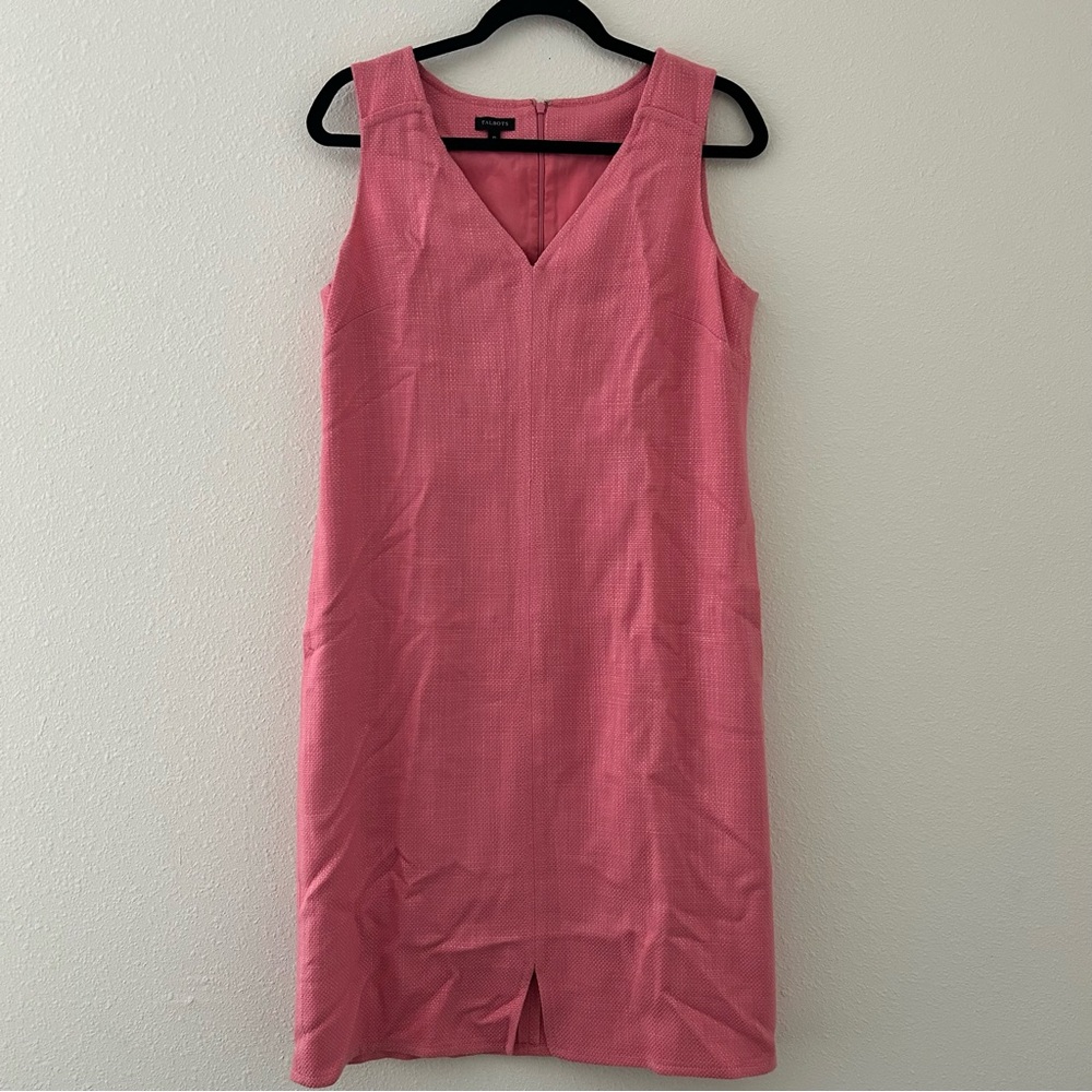 Talbots Pink Sleeveless Sheath Dress | Classic Fit | Size 10